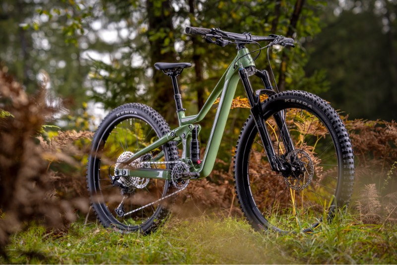 green ransom future pro bike standing in the forest
